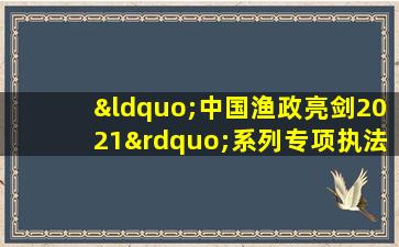 “中国渔政亮剑2021”系列专项执法行动方案