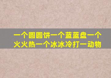 一个圆圆饼一个蓝蓝盘一个火火热一个冰冰冷打一动物