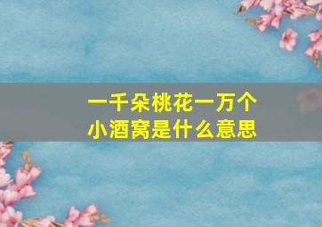 一千朵桃花一万个小酒窝是什么意思