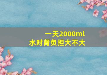 一天2000ml水对肾负担大不大