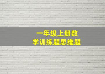 一年级上册数学训练题思维题