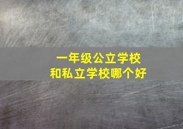 一年级公立学校和私立学校哪个好