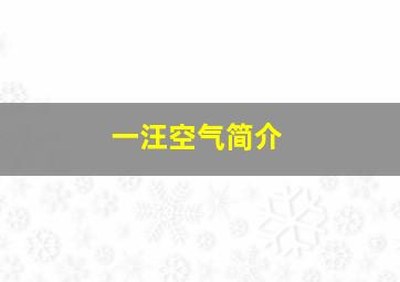 一汪空气简介