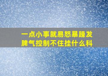 一点小事就易怒暴躁发脾气控制不住挂什么科