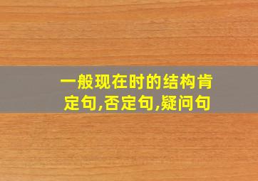 一般现在时的结构肯定句,否定句,疑问句