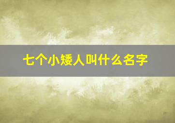 七个小矮人叫什么名字