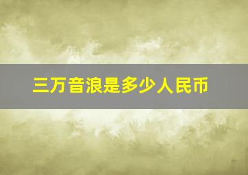 三万音浪是多少人民币