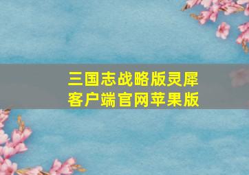 三国志战略版灵犀客户端官网苹果版