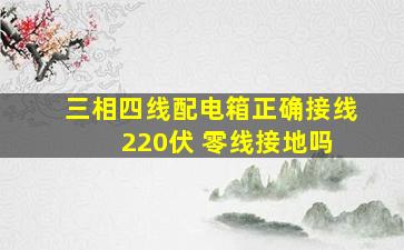 三相四线配电箱正确接线 220伏 零线接地吗