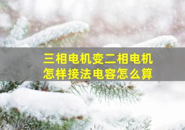 三相电机变二相电机怎样接法电容怎么算