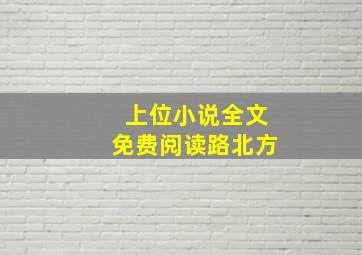 上位小说全文免费阅读路北方