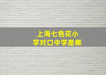 上海七色花小学对口中学是哪