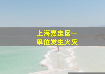 上海嘉定区一单位发生火灾