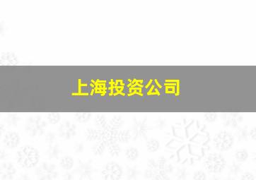 上海投资公司