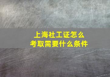 上海社工证怎么考取需要什么条件