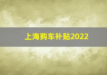 上海购车补贴2022