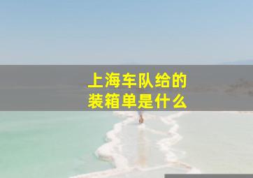 上海车队给的装箱单是什么