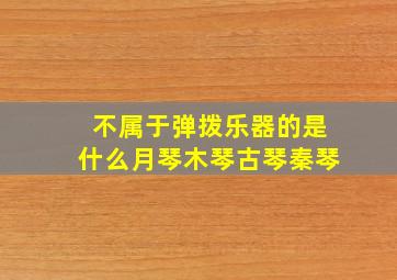 不属于弹拨乐器的是什么月琴木琴古琴秦琴