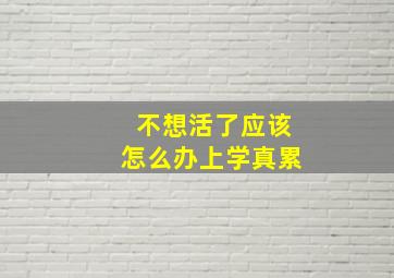 不想活了应该怎么办上学真累