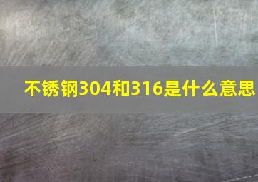 不锈钢304和316是什么意思