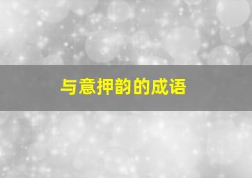 与意押韵的成语