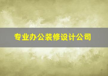 专业办公装修设计公司