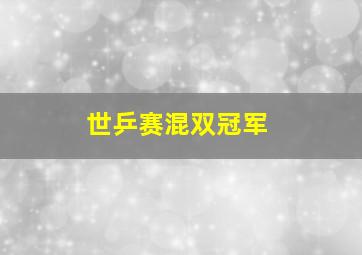 世乒赛混双冠军