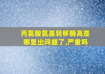 丙氨酸氨基转移酶高是哪里出问题了,严重吗