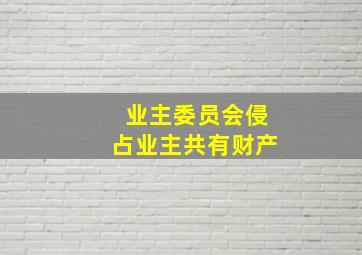 业主委员会侵占业主共有财产