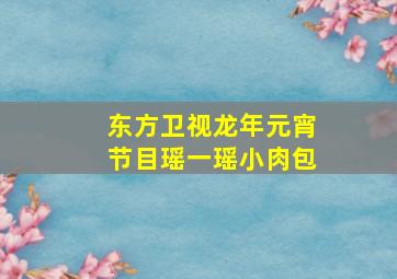 东方卫视龙年元宵节目瑶一瑶小肉包