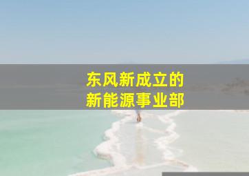 东风新成立的新能源事业部