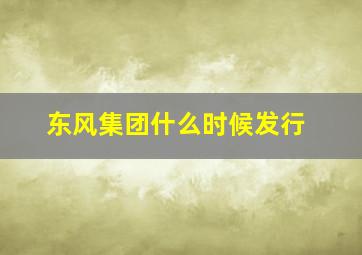 东风集团什么时候发行