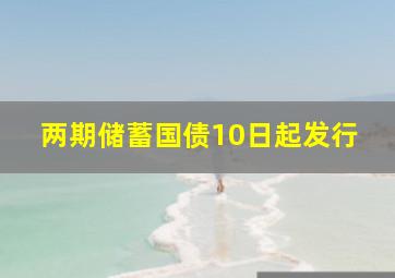 两期储蓄国债10日起发行