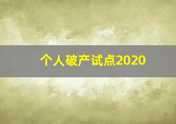 个人破产试点2020