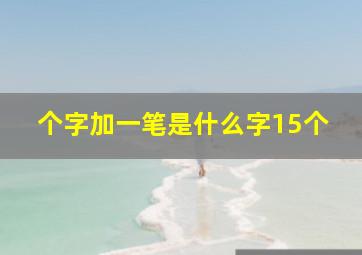 个字加一笔是什么字15个