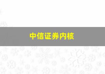 中信证券内核