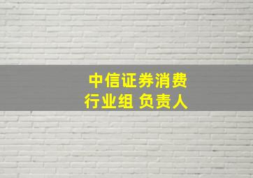 中信证券消费行业组 负责人