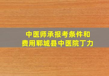 中医师承报考条件和费用郓城县中医院丁力