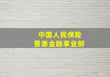 中国人民保险普惠金融事业部