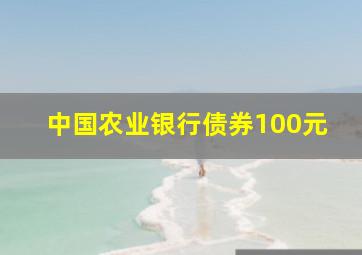 中国农业银行债券100元