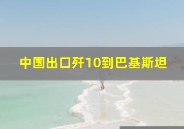 中国出口歼10到巴基斯坦