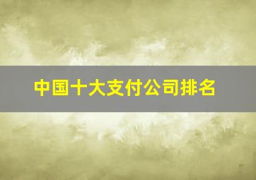 中国十大支付公司排名