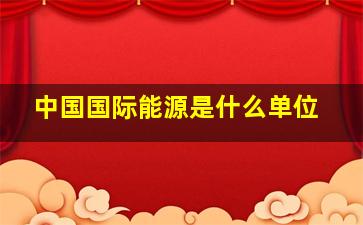 中国国际能源是什么单位