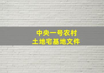 中央一号农村土地宅基地文件