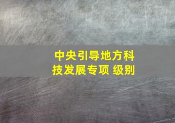 中央引导地方科技发展专项 级别