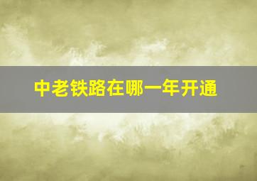 中老铁路在哪一年开通