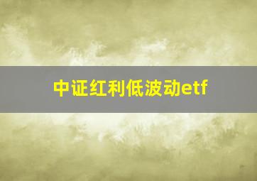 中证红利低波动etf