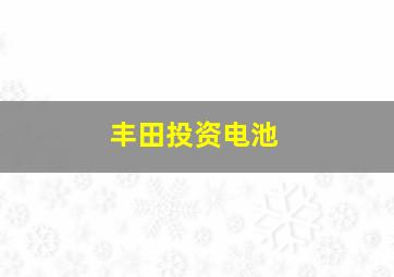 丰田投资电池