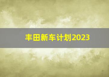 丰田新车计划2023