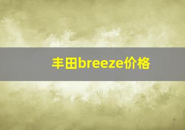 丰田breeze价格